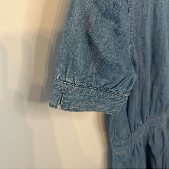 Madewell Denim Daylily Dress, Size 00, Chambray Button Front V Neck Mini Dress - Picture 11 of 13